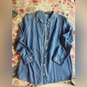 Girls long denim shirt